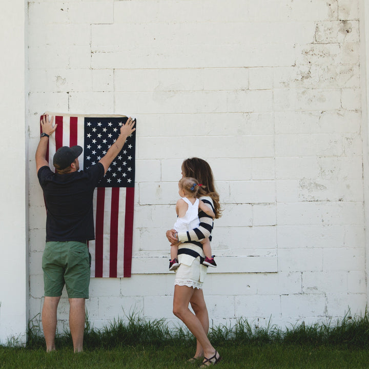 Proudly Hanging the American Flag to Support American Apparel Mallory Bloom American Made Store