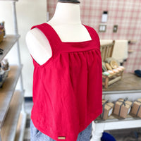 Red linen babydoll tanktop Christian women's clothing brand